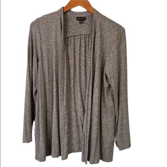 J Jill Wearever Long Open Front Cardigan Drape Long Sleeve Stretch Knit Pockets - Picture 4 of 15